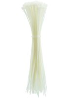 Clear Nylon Cable Ties, Durable Cable Zip Ties, Heavy Duty Cord Strap, 14 Inch Auto-Locking Wraps, 100pcs Per Package, ZD-5X350-WHITE