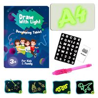 Hozzi LED Luminous Drawing Board Graffiti Doodle Drawing Tablet Magic Draw with Light Fun and Developing Toy Dark Children Funny Toys Magic Draw Educational Gift (11.8 x 8.3 in)