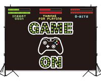 Funnytree 7X5ft Video Game On Party Backdrop Kids Retro Gaming Photography Background Boy Birthday Baby Shower Decorations Cake Table Banner Photo Booth Studio Props