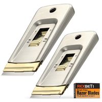 REXBETI Stainless Razor Blade Scraper with Extra 10 Blades, Scraper Tool for Removing Car Sticker, Old Paint, Window Decal and Adhesive