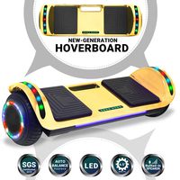 Beston Sports Newest Generation Electric Hoverboard Dual Motors Two Wheels Hoover Board Smart self Balancing Scooter with Built in Speaker LED Lights for Adults Kids Gift (Chrome Gold)