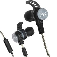 RevoNext RX6 in-Ear Headphones,Dual Driver Noise Isolating Earbuds Balanced Armature with Dynamic Wired in Ear Earbuds HiFi Stereo Deep Bass Headphones with 2 Pins Detachable Audio Cable (Gray-Mic)