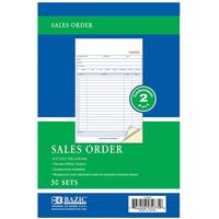 Bazic Products Carbonless 2 Part Sales Order Forms, 12 Books - 50 Sets Per Book