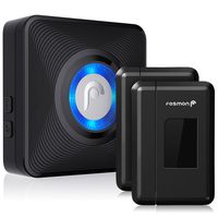 Fosmon WaveLink 51044HOMUS Wireless Door Open Chime (150M/500FT | 52 Tunes | 4 Volume Levels | LED Indicators) 2 Magnetic Door Entry Alert Security Contact Sensor, 1 Wireless Doorbell Plugin Receiver