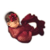 Newborn Photography Props Newborn Wraps Baby Props Photo Christmas Rainbow Blanket for Boys Girls Photo Shoot(Red Wine)