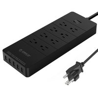 ORICO Surge Protector Power Strip with 8 Outlets and 5 USB Charging Ports, 5ft Extension Cord/1700J Ideal for Home and Office Accessories - Black(ETL/FCC Listed)
