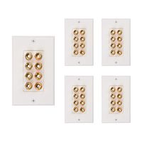 Buyer's Point Four Speaker Wall Plate, Premium Quality Gold Plated Copper Banana Binding Post Coupler Type (5 Pack)