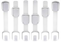 WONDERKID Adjustable, Reusable Child Safety Locks - Latches to Baby Proof Cabinets, Doors & Appliances (Silver)