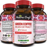100% Pure Green Coffee Bean Extract Highest Quality 800 mg Best Weight Loss Formula for Women and Men Natural Diet Pills Fat Burner Metabolism Booster Antioxidant 60 Capsules by Natures Craft