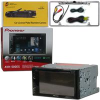 Pioneer Double DIN 2DIN AVH-500EX 6.2 Touchscreen DVD MP3 CD Stereo Built-in Bluetooth & AppRadio Mode with DiscountCentralOnline FL09CH Full License Plate Night Vision Waterproof Back-up Camera