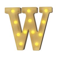 YOUZONE LED Marquee Letters LED Letter Lights Alphabet Light Up Sign Decoration Letters A - Z Symbol & for Wedding Birthday Party Battery Powered Christmas Lamp Night Light Home Bar Decoration (W)