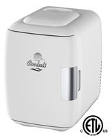 Cooluli Mini Fridge Electric Cooler and Warmer (4 Liter / 6 Can): AC/DC Portable Thermoelectric System w/ Exclusive On the Go USB Power Bank Option (White)
