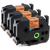 Label KINGDOM Replacement for Brother P-Touch TZe-B51 TZ-B51, 24mm 0.94 Inch Standard Laminated Tape, Black on Fluorescent Orange, Compatible with PT-P700 PT-P750W PT-P750WVP Label Maker, 3-Pack