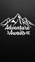 Chase Grace Studio Adventure Awaits Outdoors Hiking Camping Mountains Vinyl Decal Sticker|White| Cars Trucks Vans SUV Laptops Wall Art|6.5" X 4.25"|CGS513