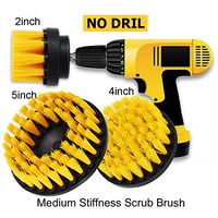 HIFROM 2in + 4in + 5in Drill Brush Medium Heavy Duty Scrubbing Cleaning Power Scrubber Cleaning Kit for Bathroom Tub Shower Tile Grout Kitchen Cabinets Boats