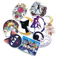 Bowinr Sailor Moon Car Stickers, Japanese Anime No-Duplicate Bumper Sticker for Phone, MacBook, Laptop, Car, Lugguage, Skateboard and More(9pcs)