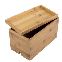 G.U.S. Cable Box Management Organizer: Hides Power Strips, Surge Protectors & Cords. Medium Size for Desktop, Countertop, and Nightstand. Eco Friendly Bamboo with 6-Outlet AC Power Strip