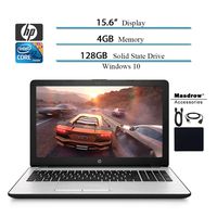 HP 15.6" HD 2019 Laptop Computer Notebook, Intel i3-7100U 2.40GHz, 4GB RAM, 128GB SSD, WiFi, Bluetooth, Windows 10 W/ Masdrow Accessories
