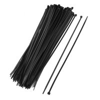 Uxcell Nylon UV Resistant Cable Zip Wire Tie, 350mm, 100 Pcs, Black