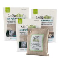 MOSO NATURAL Air Purifying Bags. Odor Eliminator and Odor Absorber. (3) Individually Sealed 200g Natural Deodorizer Bags