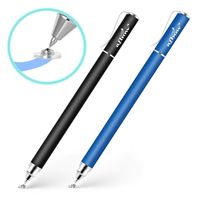 aibow Capacitive Stylus Pens for iPad, iPhone, Tablets, Cell Phones, All Touch Screens [ Fine Point & High Sensitivity Disc Tip Series ] with 2 Replaceable Disc Tips, Slide Cap Type1 (Black/Blue)