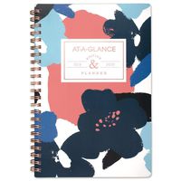 AT-A-GLANCE 2019-2020 Academic Year Weekly & Monthly Planner, Small, 5" x 8", Badge, Floral (5203F-200A)