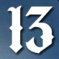 Lucky Number 13 4" Decal Sticker for Cars Laptops Tablets Skateboard - WHITE