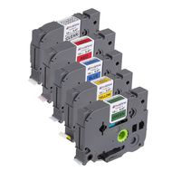 Molshine Compatible Flexible ID Laminated Label Tape,Replacement for Brother TZe-FX131 TZe-FX431 TZe-FX531 TZe-FX631 TZe-FX731,Black on Clear/Red/Blue/Yellow/Green,12mm x 8m(1/2inch x 26.2feet),5 Pack