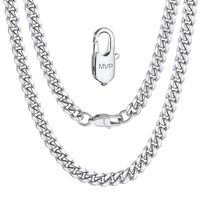 Custom Name Stainless Steel Cuban Chain Necklace 20inch 6MM Men Link Curb Chain Gift Jewelry