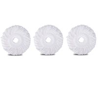 3 Pack Spin Mop Replacement Head, Round Shape Standard Size Microfiber Mop Head Refills for Hurricane Mopnado EGOFLEX Hapinnex Casabella and Other Brand Spin Mop Systems