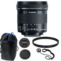 Canon EF-S 10-18mm f/4.5-5.6 is STM Lens + 67mm UV Filter + Pouch + Lens Cap Holder