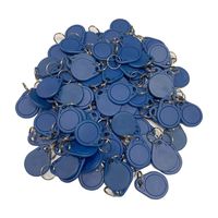 HFeng 13.56MHz RFID Access Control Keyfobs Proximity MF Classic 1k Keychains Smart IC Keycard for Door Home System NFC Token tag 100pcs (Blue)