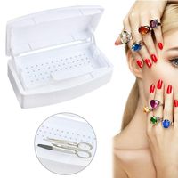 Fake Nail Disinfection Box Alcohol Plastic Container - Easy to Clean sterilizer Cutter Nail Tool Set