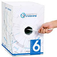 CAT6 Plenum (CMP) 1000ft Bulk Ethernet Cable | 550MHz, 23AWG, UTP | Blue, White, Green & Yellow | Fluke Tested | Guaranteed High Bandwidth & Stable Performance - White