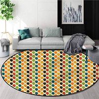 RUGSMAT Owls Modern Machine Washable Round Bath Mat,Retro Grunge Halloween Lifts Basket Swivel Chair Pad Coffee Table Rug Diameter-24