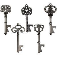 Key Bottle Openers - Assorted Vintage Skeleton Keys, Wedding Party Favors (Pack of 25, Black)