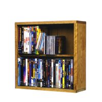 Cdracks Media Furniture Solid Oak 2 Row Dowel DVD Cabinet Tower Capacity 60 DVD's Honey Finish