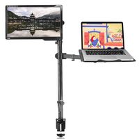 Suptek Full Motion Computer Monitor and Laptop Riser Desk Mount Stand, Height Adjustable (800mm), Fits 13-27 inch Screen and up to 17 inch Notebooks, VESA 75/100, up to 22lbs for Each (MD6832TP004)
