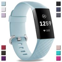 Hamile Bands Compatible with Fitbit Charge 3, Waterproof Replacement Watch Strap Fitness Sport Band Wristband for Fitbit Charge 3, Small, Aqua