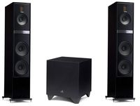 Martin Logan Motion 60XTi Floorstanding Speakers Gloss Black Pair and Dynamo 600X Powered 10" Subwoofer Bundle