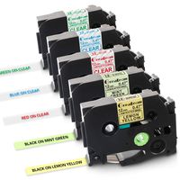 Greateam P-Touch 12mm Tape Compatible with Brother TZe 1/2 Clear Tape TZe-132 TZe-133 TZe-136 TZe-MQY31 TZe-MQG31 Label Tape use for Brother P-Touch PT-D210 PT-H110 PT-700