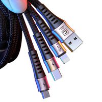 Multi Charging Cable, CAFELE 6.6ft Universal 3 in 1 Nylon Braided USB Cable 3.0A Fast Charging & Data Transfer Charger Cord Compatible with Type c, Micro USB Devices - Black