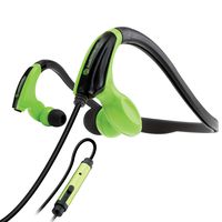 GOgroove Green Fitness Headphones with in-Line Microphone and Flexible Neckband for Running, Jogging, Hiking, and Cycling -AudiOHM CFT's Works with Apple iPhone 6s, Samsung Galaxy S7, LG G5