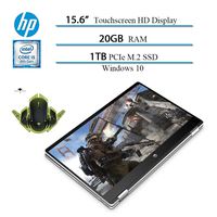 2020 Newest HP x360 2 in 1 15.6" HD Convertible Touchscreen Laptop, Intel i5-8265U, 20GB RAM, 1TB SSD, 2 Year Accidental Damage Protection, HDMI, 10 Hours Battery, Win 10 W/ Ghost Manta Gaming Mouse