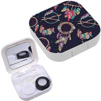 Portable Contact Lens Case Box Travel Kit Mirror + Bottle + Tweezers Container Holder [ Different Dream ]