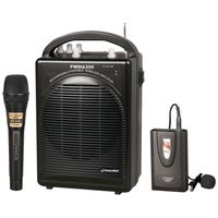 Pyle PWMA200 Rechargeable Portable PA System with Wireless Lavalier/Headset MIC and 1 Wired Mic