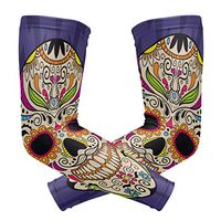 LEVEIS Dia De Los Sugar Skull Sports Compression Arm Sleeves for Baseball, Basketball, Football, Cycling, Golf 1 Pair 2 Sleeves
