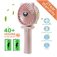 SUN RAIN Mini Handheld Fan, USB Desktop Fan Small Personal Portable Cartoon Mute Portable with USB Rechargeable Battery Powered Cooling Folding Fan (Pink)