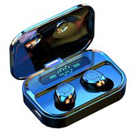 Wireless Earbuds LED Display True Wireless Earphones with Battery Case (Color-Black)