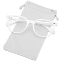 MEETSUN Blue Light Blocking Glasses for Women Men Nerd Eyeglasses Frame,Anti Eye Strain Computer Glasses for Reading Gaming (White, 0.0)